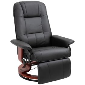 Living Room Relaxation: Black Faux Leather Swivel Recliner with Adjustable Footrest Living Room Relaxation: Black Faux Leather Swivel Recliner with Adjustable Footrest