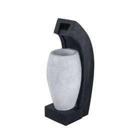 10x8.1x23.4" Black and White Water Fountain with Vase Design, with Light and Pump, for Indoor and Outdoor 10x8.1x23.4" Black and White Water Fountain with Vase Design, with Light and Pump, for Indoor and Outdoor