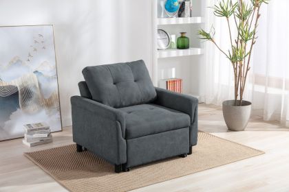 Hannah 35" Dark Gray Woven Convertible Armchair Hannah 35" Dark Gray Woven Convertible Armchair
